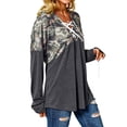 thumbnail image 5 of Women Long Sleeve Lace Up V Neck Camo Hoodies Tops, 5 of 8