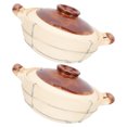 thumbnail image 3 of Shisuyan 2pcs Casserole With Lid Chinese Clay Cooking Pot Korean Stone Pot Chinese Cookware For Home, 3 of 9