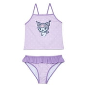 Wonder Nation Girls Hello Kitty Kuromi Tankini Top and Bikini Bottoms Set, 2-Piece, Sizes 4-12