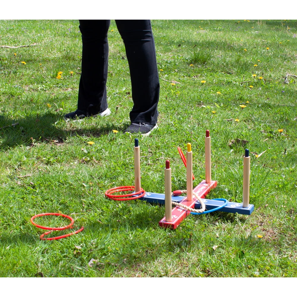 GSE Games & Sports Expert Loop Hoop Ring Toss Game Set with 5 Rope Rings, 10 Plastic Rings and a Carrying Bag for Tailgates, Barbecues, Parties