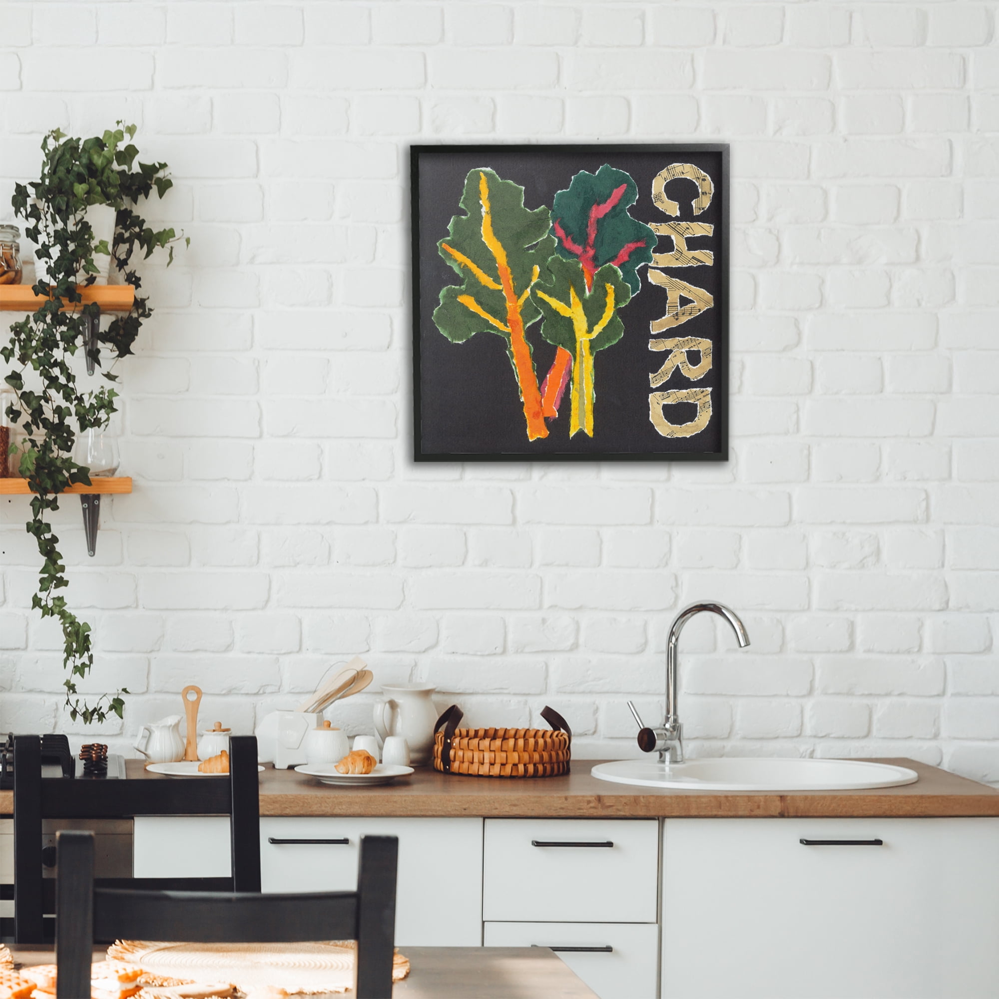 Stupell Industries Chard Leafy Vegetable Black Framed Giclee Art, design by Nancy Overton
