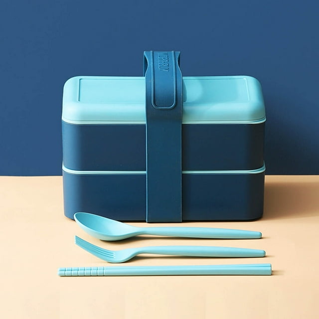SMihono Kitchen Organizers and Storage Double Layer Portable Lunch Box, Separated Lunch Box, Microwaveable Fresh-keeping Box Kitchen Gadgets Must Have 2023