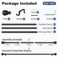 thumbnail image 7 of KoshiMe 1-inch Diameter Adjustable Curtain Rod 32-240 inches, Heavy-Duty Curtain Rods, Classic Ball Finials for Indoor/Outdoor Use, Black, 7 of 7