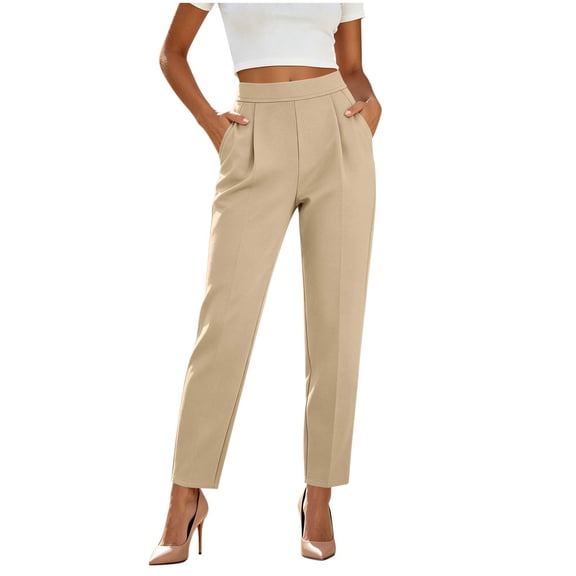 Admvng Women's Pants Straight Leg Long Pants Slim Fit Work Business Casual Trousers