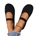 thumbnail image 6 of Womens Breathable Ventilated Knit Mesh Mary Jane Shoes, Elastic Single Strap Slip On Flats, Shock Absorbing Lightweight Daily Walking Footwear, 6 of 7