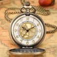 thumbnail image 4 of VIGOROSO Vintage Pocket Watch for Men Women Roman Numerals Scale Quartz Bronze Fob Pocket Watches with Chain, 4 of 8