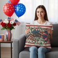 thumbnail image 5 of 2 Pack Outdoor Waterproof Throw Pillow Covers,Independence Day Colorful Floral Decorative Square Patio Pillowcases for Chair Couch Sofa 16x16in, 5 of 9