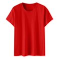 thumbnail image 4 of Birdeem Womens Fashion Solid Round Neck Short Sleeve T-Shirt Blouse Loose Tops, 4 of 12
