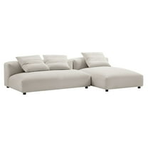 Solace2-Piece Modular Upholstered Fabric Sectional Sofa With Chaise in Salt