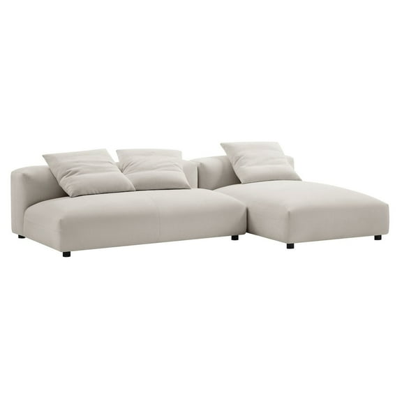 Solace2-Piece Modular Upholstered Fabric Sectional Sofa With Chaise in Salt