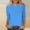 Blue, variant on Qulqfy 3/4 Length Sleeve Womens T Shirts Scoop Neck Loose-Fitting Causal Tunic Dressy Raglan Basics Vacation Spring Tops for Women L