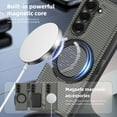 thumbnail image 3 of Case for Samsung Galaxy Z Fold 7, Carbon Fiber Texture, 360 Degree Rotating Ring Bracket, Compatible with MagSafe Wireless Chargers, PC Material Drop Protective Phone Cover for Z Fold 7, Gray, 3 of 7