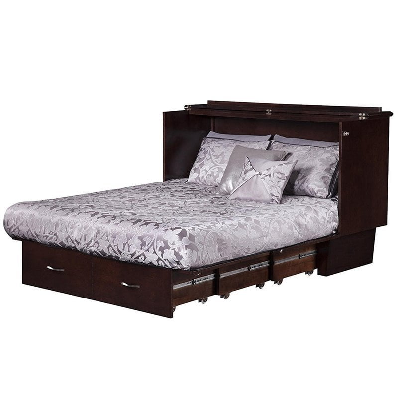 Leo & Lacey Queen Murphy Bed Chest in Espresso - Walmart ...