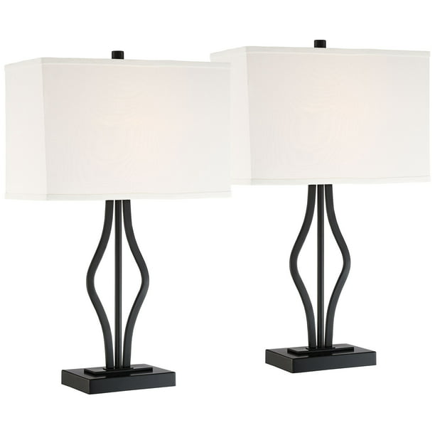 360 Lighting Modern Table Lamps Set Of, Modern Table Lamp Rectangular Shade