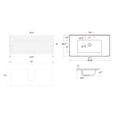 thumbnail image 5 of Bathroom Vanity 36": Striped Black Oak, White Ceramic Sink, Practical Choice - Pre-assembled 36" Fashionable U Shape Wall Fitting, 5 of 6