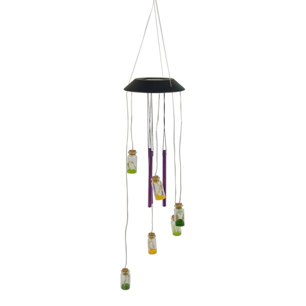 Solar Glass Bottle Wind Chime Light Hanging Outdoor Lamp Decorative