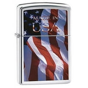 Zippo A Flag Brushed Chrome Lighter Q-GM7244