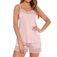 thumbnail image 1 of Ensemble Pyjama pour Femmes Ensemble Pyjama Sexy Ensemble Dentelle Garniture Haut Stretch string shorts Ensemble, 1 of 5