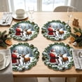 thumbnail image 4 of 4 Pack Christmas Themed Round Placemats,Washable Heat Resistant Table Mats, Holiday Dinner Party Table Decor, 4 of 6