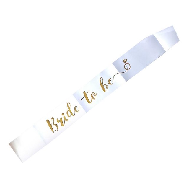Bandas de satén para despedida de soltera para noches de granizo, correa de hombro para novia blanca "Bride To Be" (blanco) (10 piezas) JAMW Sencillez