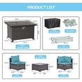 thumbnail image 2 of Gotland Outdoor Patio Furniture Set 8 Pieces Rattan Sectional Sofa with 43.3" Gas Fire Table, Blue, 2 of 7