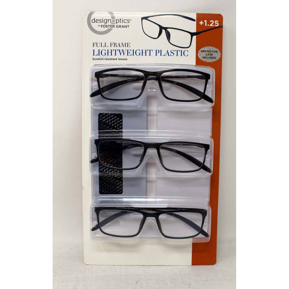 Design Optics By Foster Grant Full Frame Lightweight Reading Glasses +1