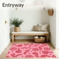 thumbnail image 3 of ODIKA 4'x6' Machine Washable Non-Slip Area Rug, Festive Helper Christmas Stand Cover with Peppermint Swirl Design High Traffic Rug, Pink, 651980, 3 of 7