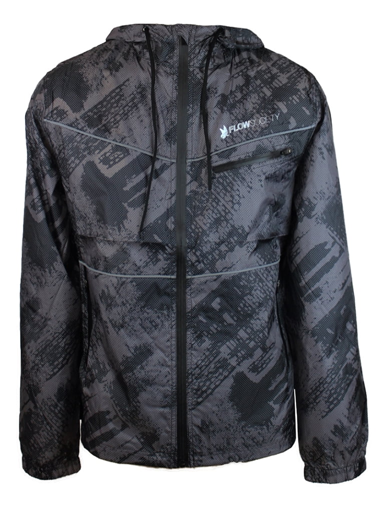 Flow Society Men's Graphic Windbreaker Rain Coat Jacket MKS73511 Mesa ...
