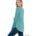 thumbnail image 3 of Zenana Plus Size Relaxed Fit Long Sleeve Round Neck & Hem Jersey Tee Shirt Top, 3 of 4