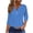 Blue women v neck blouse a1, variant on Women's V Neck 3/4 Sleeve Button Down Blouse Casual Solid Pullover Tops Eyelet Tshirt Dressy Trendy Fall Outfit, Red M