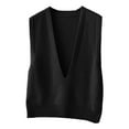 thumbnail image 4 of DHFJKG Womens Sweater Vests Layering Top Knitted Solid Color Sleeveless Deep V Neck Tunic Pullover Loose Fit Stylish Tops, 4 of 4