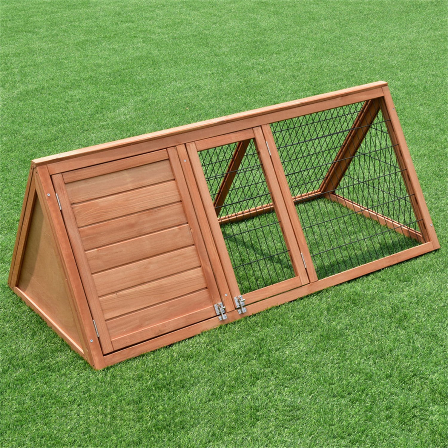 Pefilos 50" Wooden Rabbit Hutch Outdoor Guinea Pig Hutch Indoor Pet Cages for Small Animals Chicken Running Cage Pet Triangle House Pefilos 50" Wooden Rabbit Hutch Outdoor Guinea Pig Hutch Indoor Pet Cages for Small Animals Chicken Running Cage Pet Triangle House