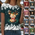 thumbnail image 5 of Gubotare Christmas Shirts for Women Xmas Shirt Merry and Bright Shirt Casual Graphic T Shirt Tops Merry Christmas Print Shirt (Green,L), 5 of 9