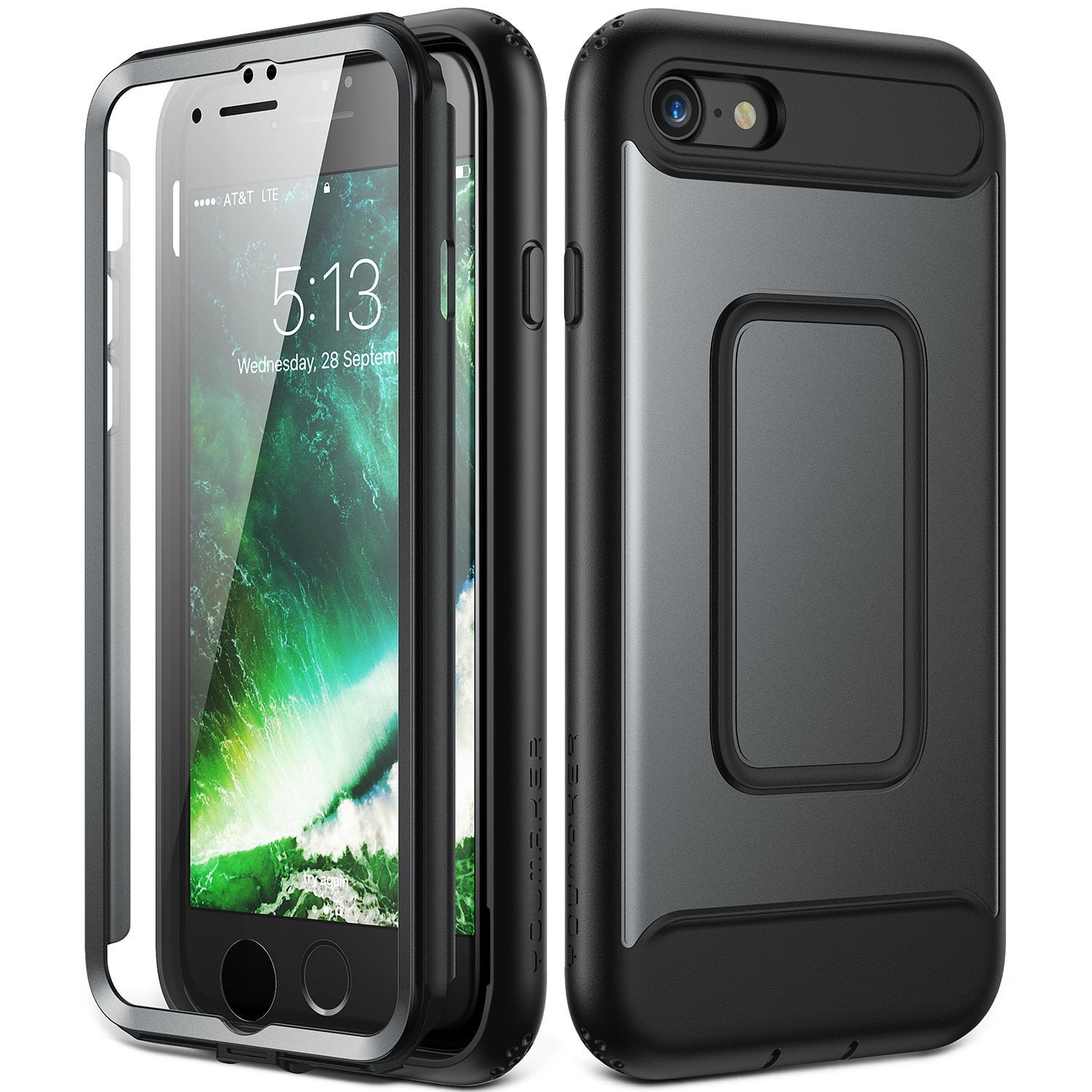 iPhone 8 Case, iPhone 7 Case, YOUMAKER Full Body Heavy Duty Protection