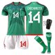 thumbnail image 1 of SGreen 14ANuevo diseño Traje de uniformes de fútbol para hombres y mujeres Chicharito 14 # A.guardado 18 # Conjunto de camiseta de equipo de fútbol de moda deportiva para niños con calcetín y protección de rodilla esquí esquí Gafas de esquí, 1 of 2
