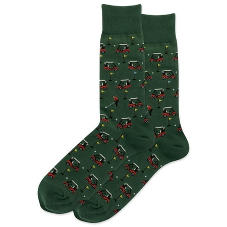 Golfer Carts Hunter Green Mens Crew Socks