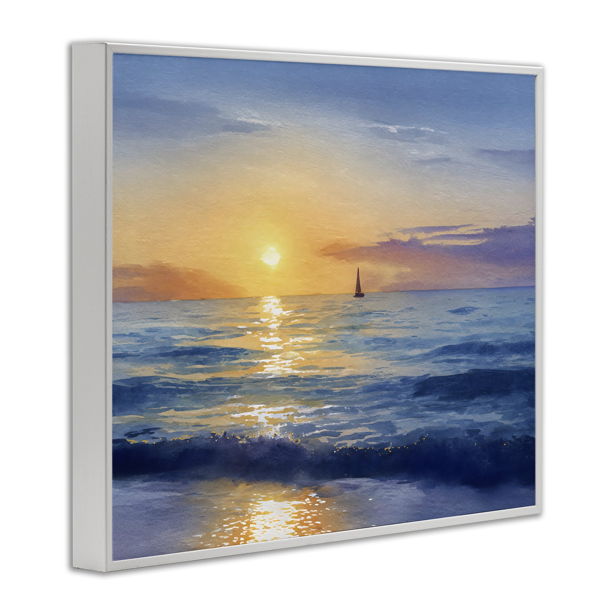 Stupell Industries Sails To The Sun At Sea White Framed Giclee Art, design by Franklyn Gregory