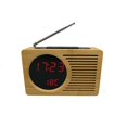 thumbnail image 1 of Reloj LED de bambú, radio FM, despertador electrónico, pantalla de temperatura, 1 of 5