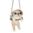 thumbnail image 4 of Lifelike American Bulldog Puppy Dog On Branch Swing Hanger Wall Decor Figurine, 4 of 5