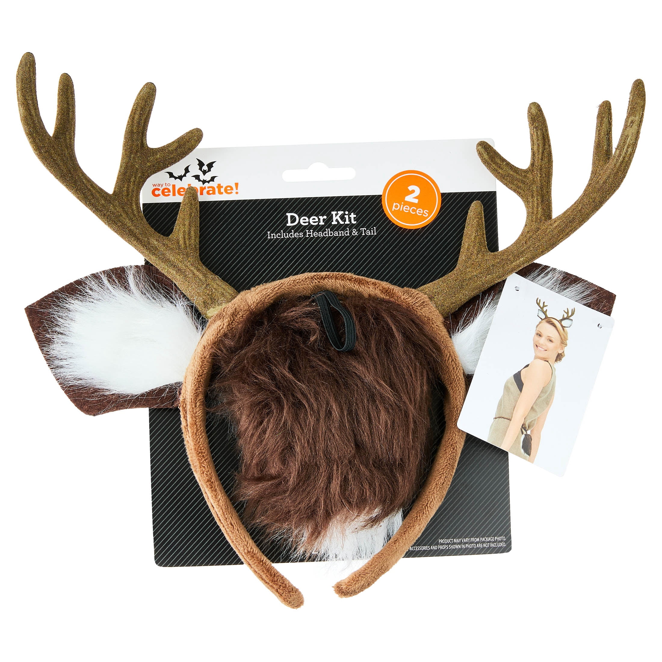 Deer Costume Accessory Kit for Adults, Brown and White, 2 Pieces, Halloween by Way To Celebrate