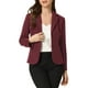 thumbnail image 1 of Blazer de trabajo para mujer INSPIRE CHIC con solapa, manga larga, color rojo profundo, talla L, 1 of 6