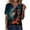 Dark Gray, variant on Womens Halloween Printed T-Shirts Short Sleeve Henly Gothic Elements Graphic T Shirts Fashion Fantasy Dark Notch V Neck Tee Orange M