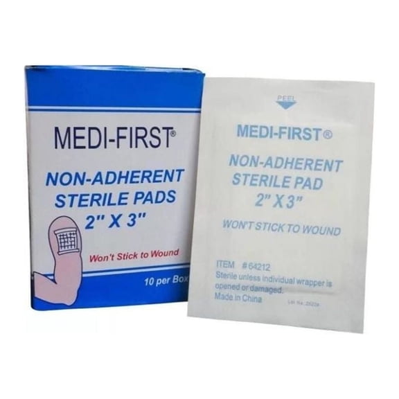 2"X3" White Non-Adherent Sterile Gauze Pads Latex-Free - 10 Pads/Box (4 Boxes) (MS-40523)