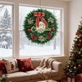 thumbnail image 4 of Adornos navideños, coronas navideñas artificiales, cintas decorativas, adornos para puertas, decoración de paredes, adornos para el hogar, ideales para Navidad. Corona de plástico., 4 of 6