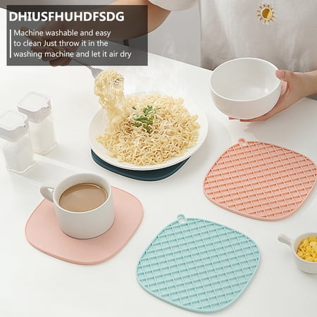 LOLIPPYY 3Pcs Silicone Placemats Non Absorbent Heat Insulation Square Mats for Home Table LOLIPPYY 3Pcs Silicone Placemats Non Absorbent Heat Insulation Square Mats for Home Table