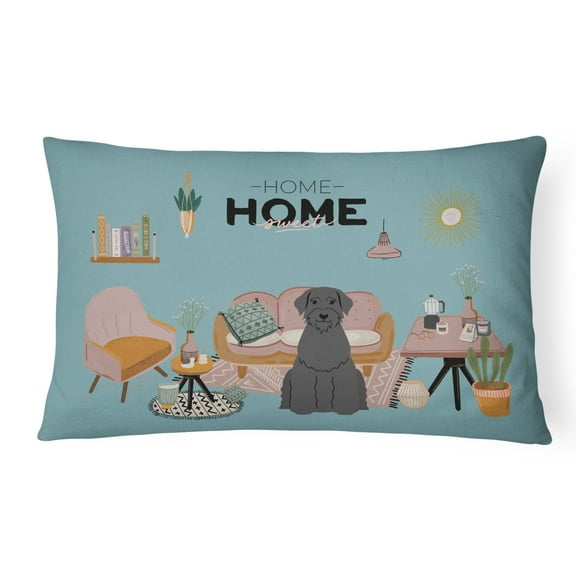 Carolines Treasures CK7911PW1216 Giant Schnauzer Sweet Home Canvas Fabric Decorative Pillow 12H x16W multicolor