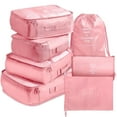 thumbnail image 1 of 6Pcs Foldable Travel Packing Cubes, Waterproof Storage Organizer Bags Set with Buckle and Mesh Design, 1 of 5