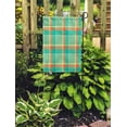 thumbnail image 2 of SIDONKU Blue Abstract Sherbet Tartan Repeatable Green Alice Buffalo Check Checkered Garden Flag Decorative Flag House Banner 28x40 inch, 2 of 2