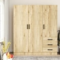 thumbnail image 1 of Better Home Product Violet Engineered Wood Wardrobe Armoire Closet in Natural, 1 of 8