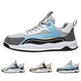 thumbnail image 5 of XIMIN Men's Suede Leather Platform Lace-Up Low Top Colorful Block Sneakers Non Slip Fashion Comfortable Lightweight Street Style Walking Workout Sport Work Tennis Shoes, 5 of 5